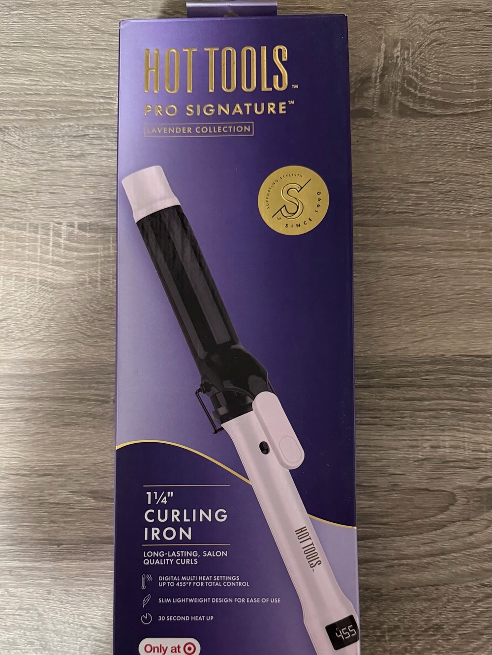 HOT TOOLS Pro Signature Lavender 1¼" Curling Iron - White & Black